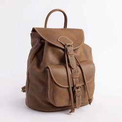 LEATHER BUCKLE FLAP DRAWSTRING BACKPACK