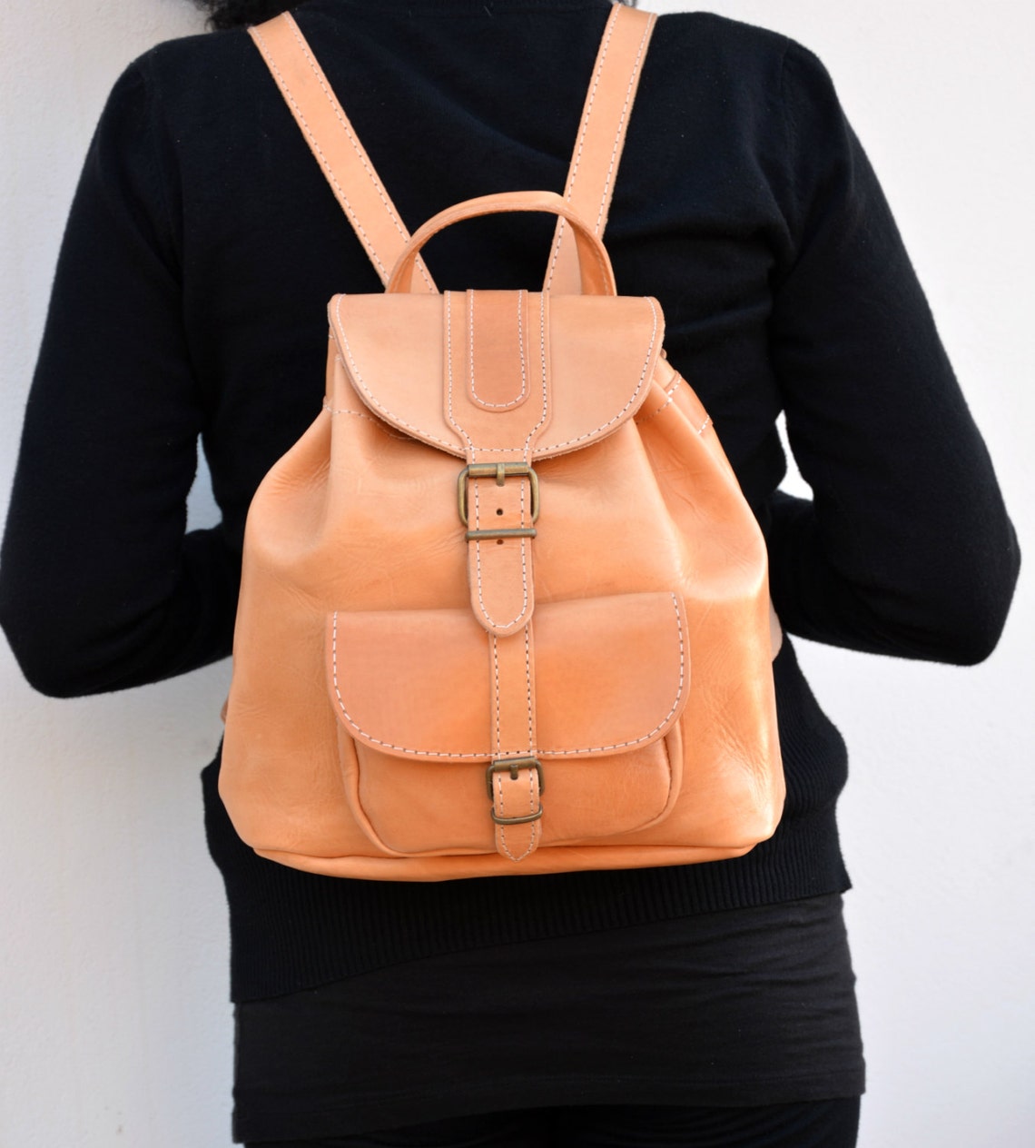 SOFT LEATHER DRAWSTRING BACKPACK